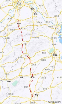  武广高铁路线图（西渝高铁获批路线图）